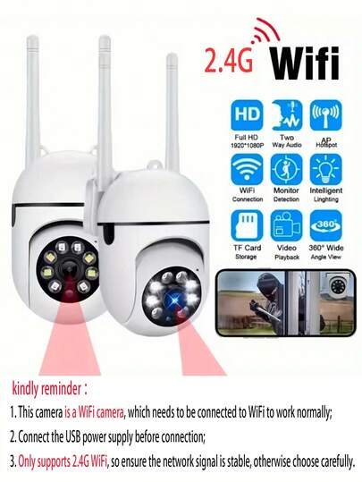 1080P WiFi Security Camera Night Vision, Spotlight Speaker Two Way Audio, Motion Tracking, 360° Pan/Tilt/Zoom, Home Indoor/Outdoor Security, Compatible Alexa, Young, Elderly Pets, Indoor Moderne System Wireless Connection Surveillance