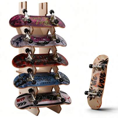 29毫米浅凹指板，带木制展示架，是滑板爱好者的理想礼物