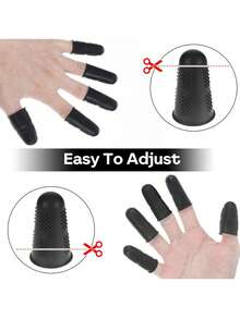 3pcs Silicone Finger Protectors, Finger Protectors, Finger Protectors For Hot Glue, Silicone Thimble, Hot Glue Finger Protectors, Fingers Tip Pads Grips For Money Counting Collating Writing Sorting Task Hot Glue And Sport Games (Blue) - Black - View 6