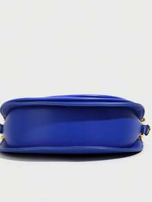 面条元素手提包，饺子形女士斜挎包，马鞍包 - 藍色 - 查看 5