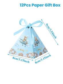 12个装蓝色小熊造型糖果盒，带丝带，可爱蓝色小熊飞机糖果盒，适用于性别揭晓派对、生日派对餐桌装饰、婴儿派对回礼、性别揭晓派对、婚礼派对餐桌装饰、礼品包装、性别揭晓派对回礼、性别揭晓派对装饰等场合。 - 藍色小熊baby - 查看 4