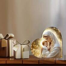 1 tượng Đức Mẹ Đồng Trinh bế Chúa Giêsu Hài Đồng hình trái tim bằng acrylic, thích hợp trang trí nhà cửa, văn phòng, phòng khách, phòng ngủ, là vật trang trí nghệ thuật tinh tế, món quà sinh nhật lý tưởng cho bạn bè và gia đình. - Nhiều màu - Xem 7