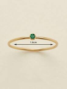 1pc 316L Stainless Steel Birthstone Ring For Woman Gold Color Simple Style Ring Festival Party Fashion Jewelry Dropshipping