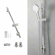 Trintion Adjustable Shower Rod Replacement Bracket Shower Head Bracket With Sliding Adjustable Shower Rod Telescopic Lifting Rod Suitable For Bathroom Shower Room - Silver - View 1