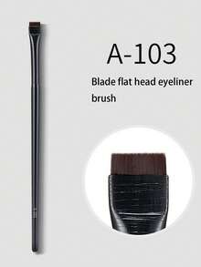 Set di 3 pennelli trucco con forma unica a lama per sopracciglia, eyeliner liquido e pennello per sopracciglia obliquo, adatto per principianti