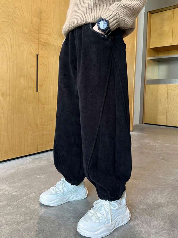 Pantaloni jogger casual larghi con tasche per ragazzi pre-adolescenti