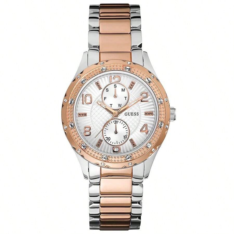 Guess Reloj de cuarzo elegante de acero inoxidable para mujer, reloj casual perfecto para accesorios diarios, Reloj de mujer Siren Silver W0442L1