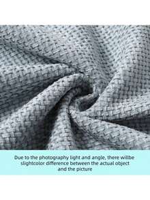 1pc Chenille Neutral Decorative Pillow Case, Soft Woven Textured Luxury Cushion Cover For Bed, Living Room And Sofa - Blue - View 5