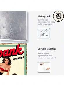 1pcs 2D Flat Vintage Tin Sign Vintage Style Green Spank Magazine Pin-Up Girls Poster For Home Decor 8X12 Inch Metal Sign 2D Flat Suitable For Home Garden  Decorative Sign  Perfect Sign Gift - Nhiều màu - Xem 6