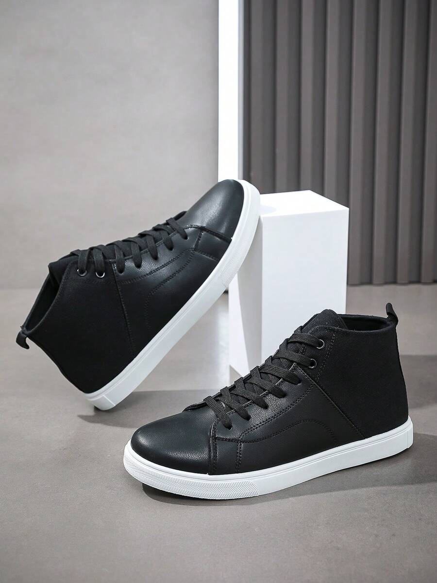 Men's Fashionable Casual Sporty Sneakers, Breathable Mid-Top