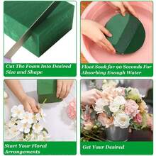10 blocuri de spumă florală verde romantică (dimensiuni 10,9 cm x 7,3 cm x 4,4 cm), spumă de înaltă densitate, cu dublă utilizare, umedă/uscată, potrivită pentru decorațiuni cu flori proaspete și artificiale, potrivită pentru obiecte de artizanat lucrate manual, aranjamente centrale pentru masă de nuntă și petreceri, potrivită pentru 30 de scene, decorațiuni de nuntă, decorațiuni pentru evenimente, decorațiuni multifuncționale, decorațiuni durabile, decorațiuni pentru petreceri, spumă decorativă, decorațiuni de lungă durată, blocuri decorative din spumă, organizatori de evenimente.