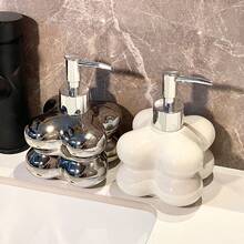 Wysokiej jakości, posrebrzana, matowa, ceramiczna butelka z dozownikiem, nowoczesna butelka do wystroju łazienki, dozownik do mydła w płynie do zlewu domowego, butelka wielokrotnego napełniania kosmetyków do toalet publicznych, hotele