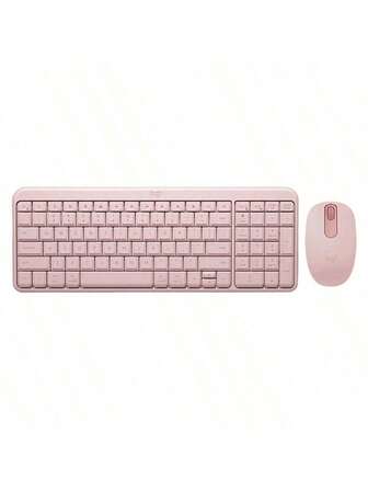 Logitech סט מקלדת ועכבר MK251, מקלדת אלחוטית בלוטות', מקלדת משרדית למחשבים ניידים, טלפונים, מחשבי מק, טאבלטים ואייפדים, עיצוב קומפקטי עם מעמד (K251+M196)