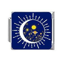 1/5/10/20/30/50pcs Stainless Steel Modular Bracelet Components, Romantic Starry Night Sky Series, DIY Detachable Bracelet Spring Cube