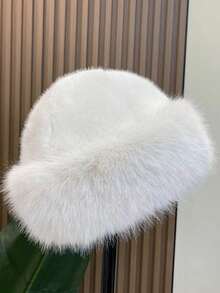 1 Set Of Hat + Scarf, Winter Scarf & Mongolian Fur Hat, Warm Fleece Hat For Women, Windproof & Thick, Fashionable Ear Protection For Dress - Nhiều màu - Xem 3