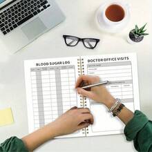 1 Stück 21x14 cm persönliches medizinisches Tagebuch, um Arztbesuche, Gesundheitskosten, chronische Erkrankungen und mehr zu dokumentieren. A5 Notizbuch zum Aufzeichnen der Krankengeschichte.