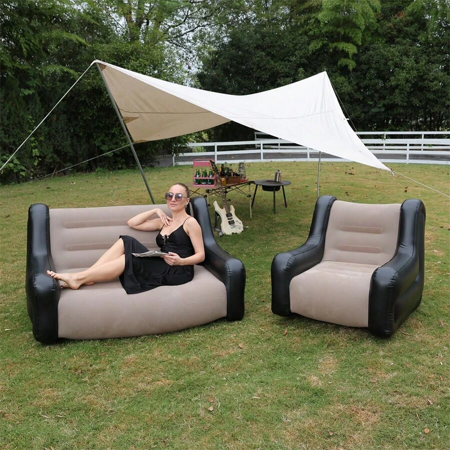 Ghế sofa gấp gọn, ghế tựa bơm hơi dày và bền, ghế tựa chơi game nhỏ gọn, ghế thư giãn đệm hơi, giường ngủ thư giãn - Nhiều màu - Xem 1