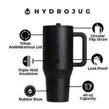 HydrojugTraveler 32 Oz/40 Oz Water Bottle With Handle & Flip Straw - Fits In Cup Holder, Leak Resistant Tumbler-Reusable Insulated Stainless Steel & Rubber Base - Gifts For Women & Men - 櫻桃 - 查看 4