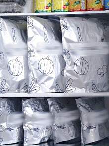 10/20/30入可重複使用鋁箔食品儲存袋，附拉鍊，加厚防漏自封式，適合新鮮蔬果 - 鋁箔保鮮袋 - 查看 7