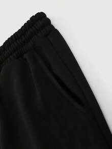 Pantalones de chándal de pierna recta con estampado de águila, joggers de corte holgado unisex, apropiados para el gimnasio, streetwear y uso casual, cómodos y de moda, para todas las temporadas, para raves - Negro - Ver 5