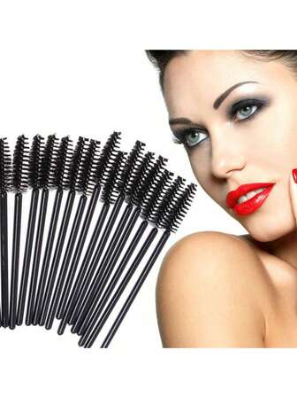 50 Multifunctional Mini Portable Eyelash Curler, Eyelash Curler, Makeup Brush, Spiral Brush, Reusable Eyelash Extension Beauty Tool, Suitable For Valentine's Day, New Year's Wedding Use