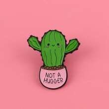 KEIN UMARMER Emaille Pins Cartoon Kaktus Zitate Brosche Abzeichen auf Rucksack Revers Pin Kostüm Accessoires Mode Schmuck Geschenke Weihnachten