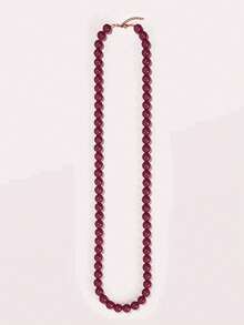 1 pieza Collar largo de cuentas geométricas de plástico de estilo bohemio, hecho a mano para mujeres, se puede usar en doble capa, adecuado para verano, playa, vacaciones y uso diario