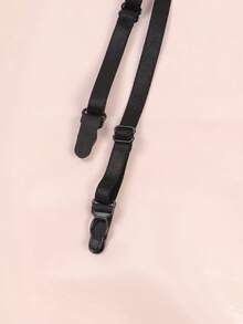 女士性感内衣配饰吊袜带，花卉蕾丝吊袜带，可搭配过膝长袜 - 黑色 - 查看 4