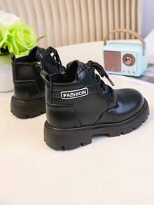 1 Pair Fashionable & Versatile Baby Boots For Autumn/Winter, Lace-Up Design For Flexible Adjustment, Snug Fit To Child's Foot Shape, Heel Pull Tab For Easy On/Off, Promotes Self-Care Ability