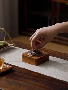 1pc Solid Walnut Wood Incense Burner - Dragon & Phoenix Lid Walnut Wood Zen Tea Ceremony Incense Burner Home Decor Chinese Style Indoor Agarwood Incense Stick Holder With Perforated Lid - Multicolor - View 12