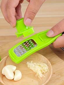 1 pieza Verde/2 piezas Rosa Molinillo de ajo mini, prensa de ajo creativa, machacador de ajo manual para la cocina, utensilios de cocina verdes, herramientas para picnic y barbacoa al aire libre
