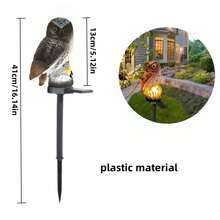 Lampă de grădină cu energie solară tip bufniță - Lampă de gazon LED impermeabilă pentru exterior, iluminat peisagistic în formă de bufniță din rășină cu panou solar, instalare ușoară, nu necesită baterie, reîncărcabilă 600mAh