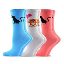 Valentine's Day Socks Women - TeeHee Love Crew Socks 3-Pair Pack - CottonGift Socks For Mom - Women's Shoe 6-9, Men's 8-11 - 如圖709 - 查看 2