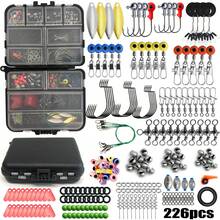 410/226/170pcs Professional Fishing Tackle Set, Includes Tackle Box, Hooks, Sinkers, Swivels, Suitable For Bass, Trout And Other Saltwater Fishing | Full Set Of Lure Accessories | High-Quality Anti-Rust
