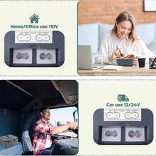 Fiambrera eléctrica de 90 W con recipiente extraíble de acero inoxidable de gran capacidad de 2 L para adultos, fiambrera portátil con calefacción para el trabajo, calentamiento rápido a prueba de fugas. - Verde Oliva - Ver 3