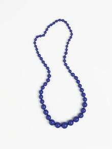 1 pieza Collar de efecto de ampliación gradual tejido con cuentas de plástico de estilo bohemio geométrico, collar largo para mujer, adecuado para vacaciones, viajes, regalos y uso diario