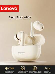 Lenovo Novos Fones de Ouvido Sem Fio 2025, Fones de Ouvido TWS, Fones de Ouvido Intra-Auriculares, Vida Útil da Bateria Super Longa, Corrida e Esportes, Cancelamento de Ruído de Chamada, Compacto e Portátil, Adequado como Presente de Feriado