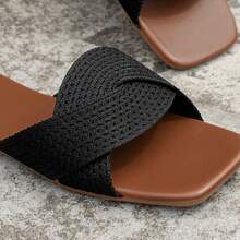 时尚、优雅、百搭的女士经典防滑室内拖鞋 - 黑色 - 查看 13