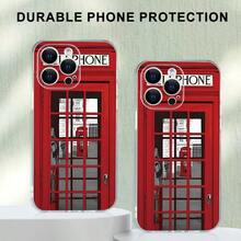 Fashionable And Popular Red Telephone Booth Pattern Premium Soft Protective Phone Case Suitable For Compatible With Samsung Galaxy S21/22/23/24/25 Ultra/FE+,A73/72/71/55/54/53/52/51/35/34/33/25/24/22/16/15/14/13/12,As Well As,Phone17,17Air,17pro,17pro Max,16, 15, 14, 13, 12, 11, PRO MAX, Is A Thoughtful Birthday Gift For Girlfriend, Boyfriend And Friends - 彩色 - 查看 5