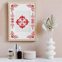 6pcs Vintage European Floral Pattern Hollow Painting Borders, Reusable Templates For Scrapbooking, Wood, Glass, Fabric, Wall Decor, Washable - White - View 5