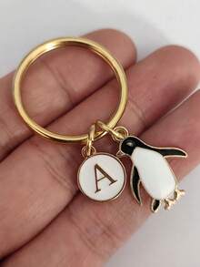 1pc Penguin Keychain, Personalized Gift (For Boys), Valentine's Day Keychain, Back To School Gift - White Penguin - View 2