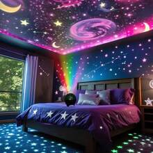 1pc Dreamlike Lighting, New Galaxy Lamp, Atomic Bomb Base Projection Light, USB Powered Star & Moon Projection Lamp - Multifunctional Decorative Night Light, Suitable For Living Room, Bedroom, Kitchen, Bar - Gift For Holidays, Table Lamp, Ambient Light, Dining Room, All Room Types - Multicolor - View 7