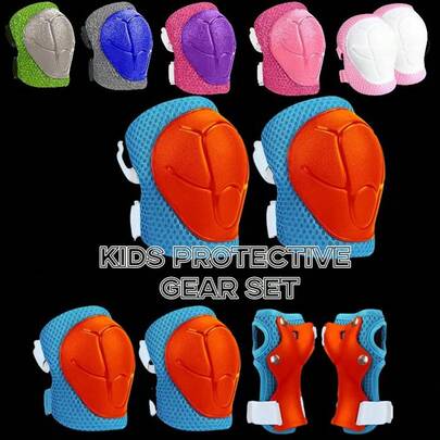 Kids Protective Gear Set, Knee And Elbow Pads With Wrist Guards For Kids 5-9 Years, Upgraded Durable Safety Gear Set For Skating, Cycling, Bike, Scooter, Skateboard, Toddler To Youth,CPSIA&CE Compliance