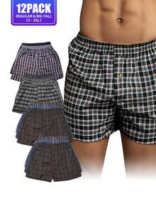 Men's 100% Cotton Boxer Shorts Premium Quality Random Mixed Color Pack Woven Relaxed Fit Boxers For Men Soft Breathable Mens High Quality Underwear With Button Fly Pouch Elastic Waist Comfortable Fabric Menswear - Random Assorted Pack - View 5