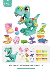 Set de juguete de arcilla de colores con dinosaurios para interacción entre padres e hijos. Arcilla creativa para manualidades de niños, sin pegajosidad ni decoloración (formas de dinosaurios interesantes + abundantes herramientas de arcilla). El set presenta temas lindos de dinosaurios, con arcilla antiadherente e indesteñible, junto con huevos de dinosaurio, moldes para dar forma y varias herramientas. Durante la interacción entre padres e hijos, los padres y los niños pueden usar la arcilla para esculpir dinosaurios y presionar los moldes, ejercitando las habilidades manuales y la creatividad del niño. Los niños también pueden jugar de forma independiente para liberar su imaginación y crear su propio mundo de dinosaurios, ayudando en el desarrollo artístico de los niños.