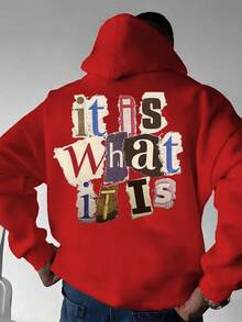 Men's Autumn/Winter Brand Funny Collage Letter Patchwork Hoodie Sweatshirt | Perfect Combination Of Fashion And Function, Long Sleeve Top