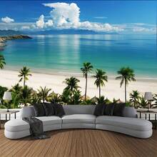 Tropical Beach Tapestry With Palm Trees & Ocean View   85gsm Polyester Peach Velvet   S1R1N1 Wall Hanging For Living Room  Bedroom  Or Coastal Home Decor   Coastal Home Accent   Tropical Theme   Soft Fabric Design - Nhiều màu - Xem 6