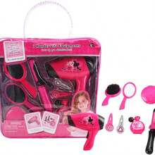 Hairdressing And Vanity Handbag Beauty Girls Styling Toy Set - Pink - View 2