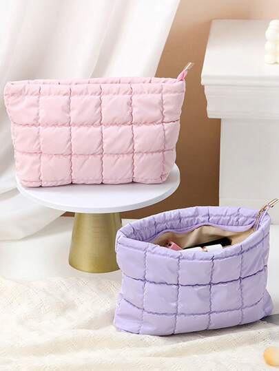 1 peça acolchoada bolsa de cosméticos acolchoada bolsa de maquiagem acolchoada fashionabel bolsa de maquiagem acolchoada bordada com diamante bolsa de maquiagem casual bolsa de mão quente bolsa organizadora de maquiagem bolsa de armazenamento de maquiagem mini bolsa bolsa de viagem bolsa de cosméticos para presente de Natal, presente para amigos, presente, presente de dia das mães