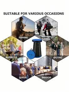 1 Portable Folding Stool - Lightweight Telescopic Folding Seat, Maximum Load 400.01 Lbs, Rainbow Design, Suitable For Fishing, Hiking, Camping, Garden BBQ, And Indoor Use - Durable Plastic, No Power Needed, Ideal Gift, Camping Essential, Vibrant Pattern, Sturdy Structure, Outdoor Seat, Compact Seat, Easy To Store, Perfect For Outdoor Enthusiasts